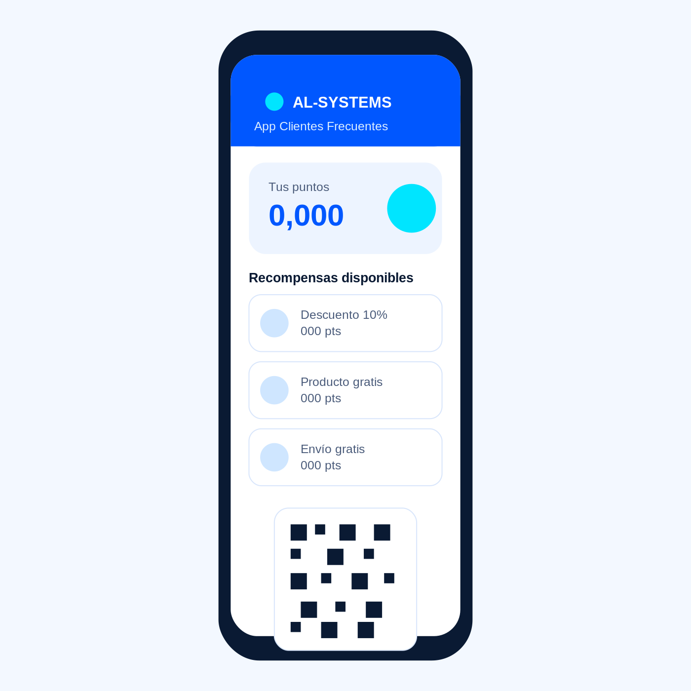 Muestra de app de clientes frecuentes